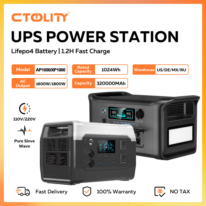 Outdoor Power Bank - CTOLITY Stazione di Alimentazione Portatile 1800W