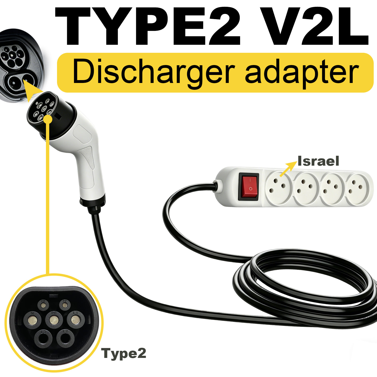 Outdoor Power Outlet - Adattatore di scarico V2L Tipo 2