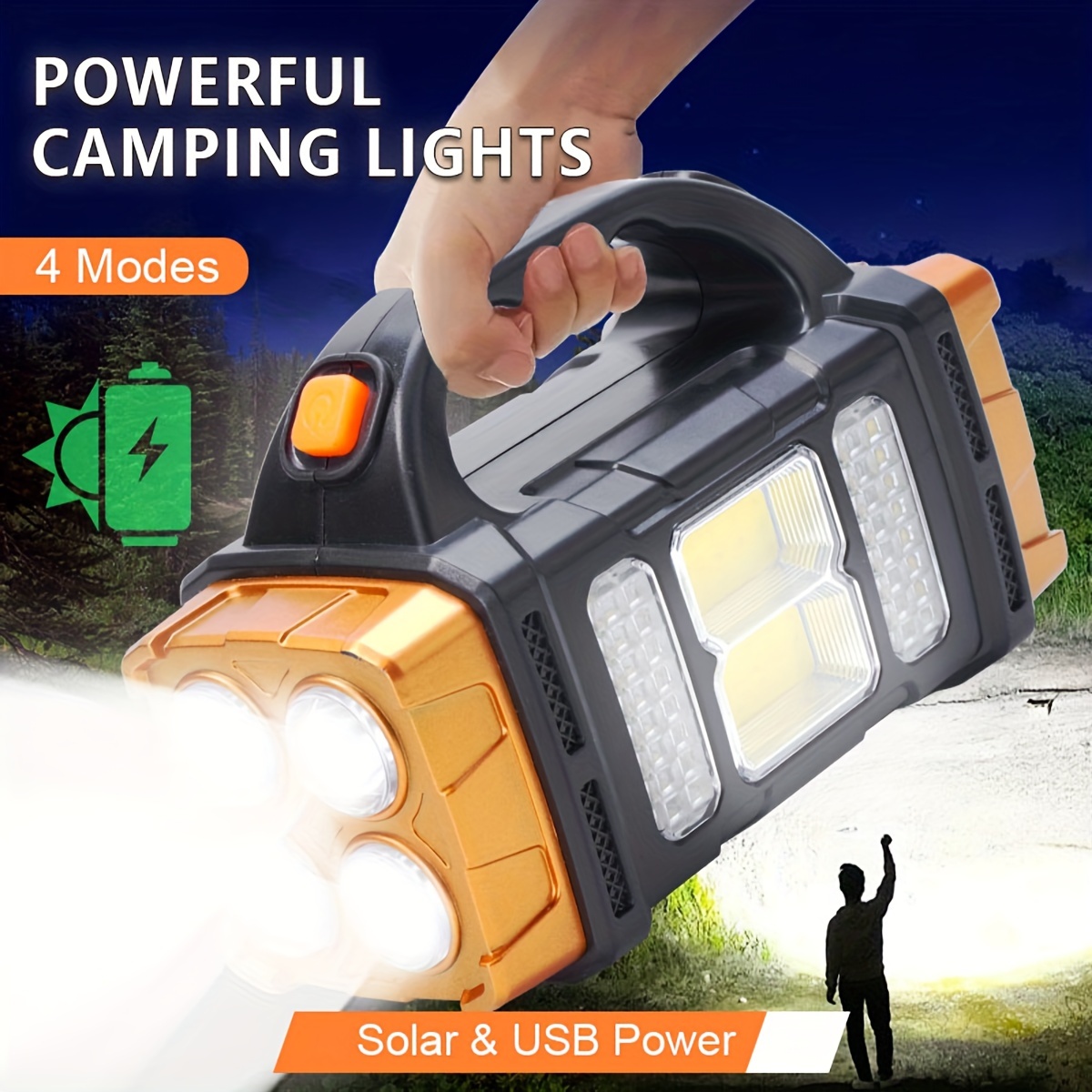 Outdoor Power Bank - Nuova Torcia LED Solare Ricaricabile ad