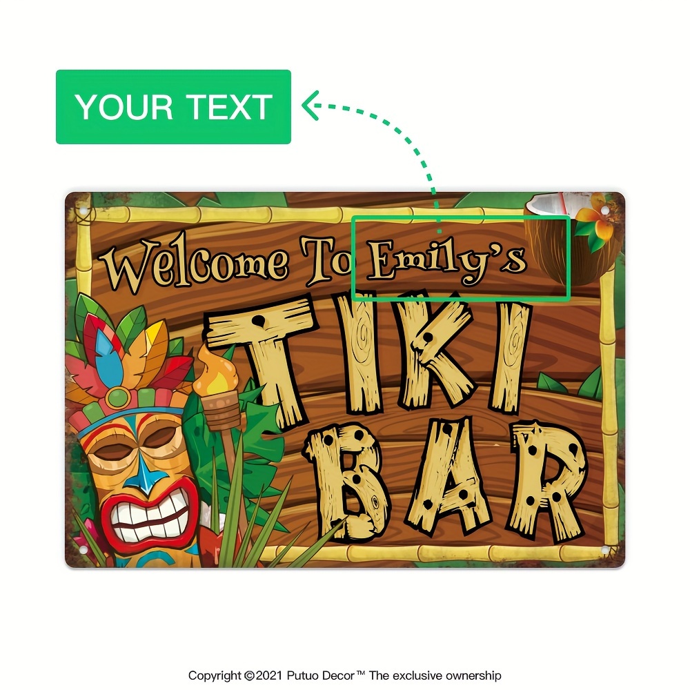 Outdoor Power Bar - Insegna Personalizzata per Tiki Bar, Nome